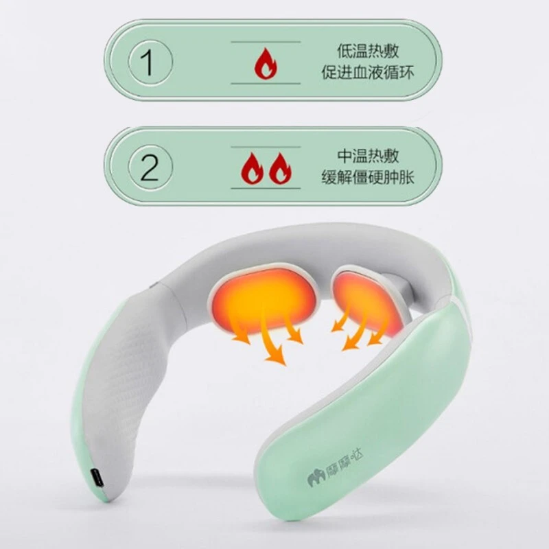摩摩哒智能颈椎按摩器低频脉冲颈部按摩仪轻巧便携办公室家用恒温护颈仪 恒温热敷语音播报五大模式  商品