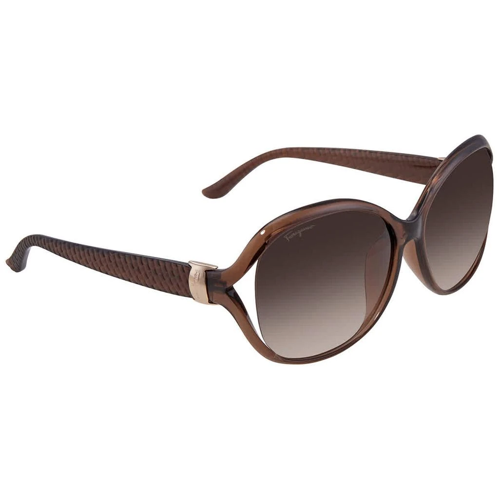商品Salvatore Ferragamo|Brown Gradient Oval Sunglasses SF770SA 213 61,价格¥341,第1张图片
