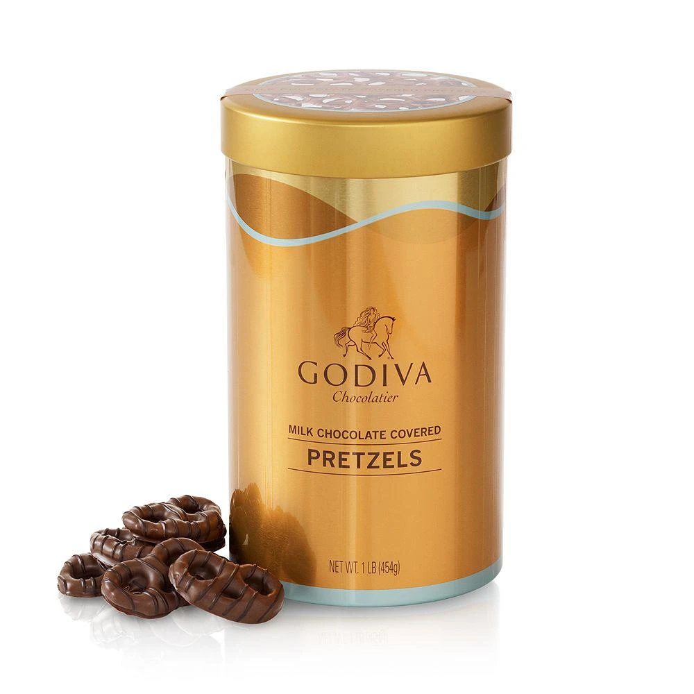 商品Godiva|Milk Chocolate Covered Pretzel Tin,价格¥246,第1张图片详细描述