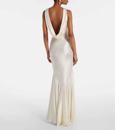商品Nina Ricci|Open-back satin maxi dress,价格¥8387,第3张图片详细描述