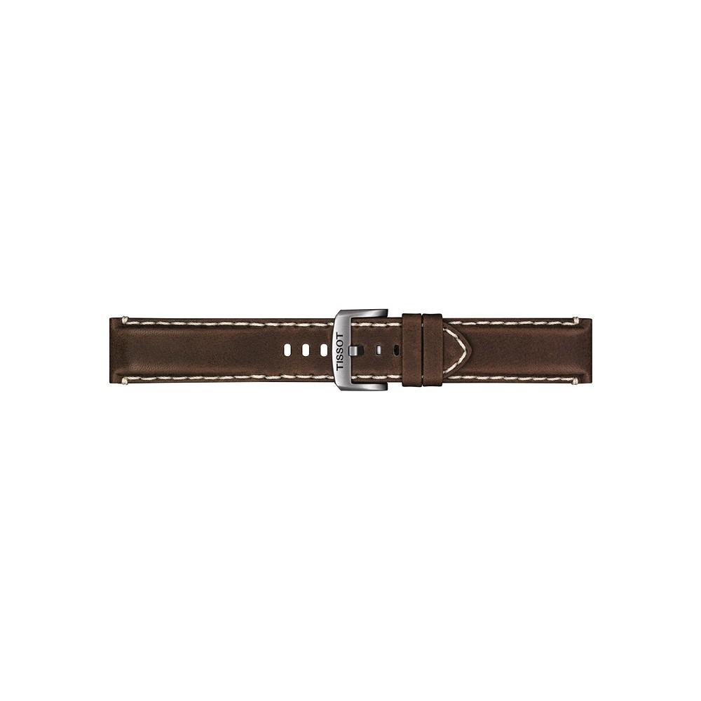Men's Swiss T-Sport Supersport Chrono Brown Leather Strap Watch 46mm商品第3张图片规格展示