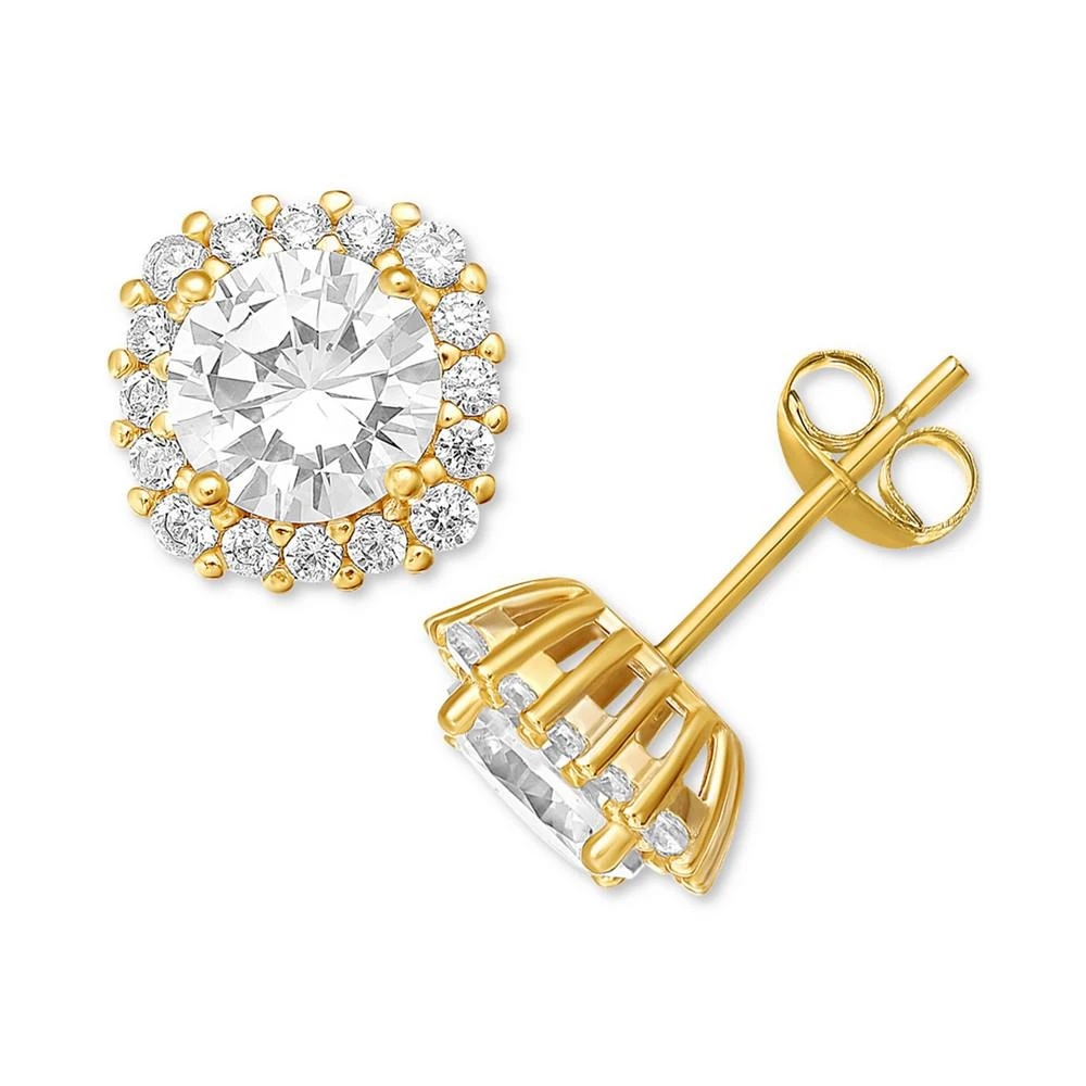 商品Giani Bernini|Cubic Zirconia Halo Stud Earrings in 18k Gold-Plated Sterling Silver, Created for Macy's,价格¥320,第1张图片