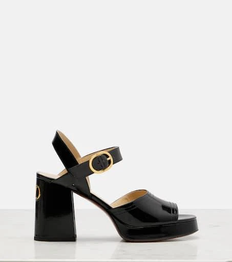 商品Valentino|Fawcette VLogo Signature 100皮革防水台凉鞋,价格¥9956,第4张图片详细描述