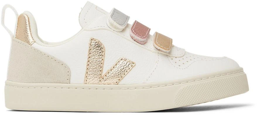 商品Veja|Kids White & Multicolor V-10 Sneakers,价格¥909,第1张图片