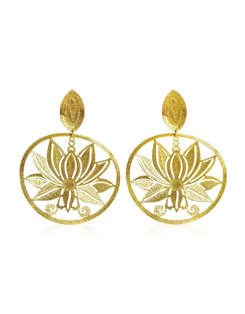 商品Stefano Patriarchi 帕特雅克|Etched Golden Silver 1 Loto Long Earrings,价格¥1496,第1张图片
