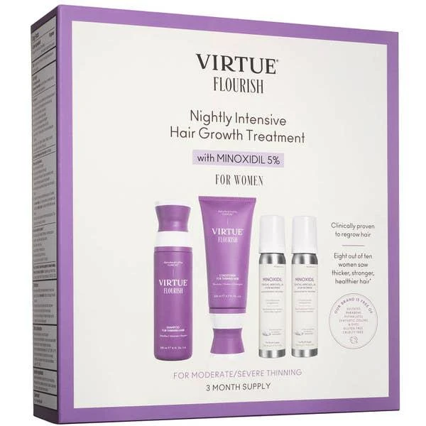 商品VIRTUE|VIRTUE Flourish Nightly Intensive Hair Growth Treatment Hair Kit 4 piece,价格¥1020,第1张图片
