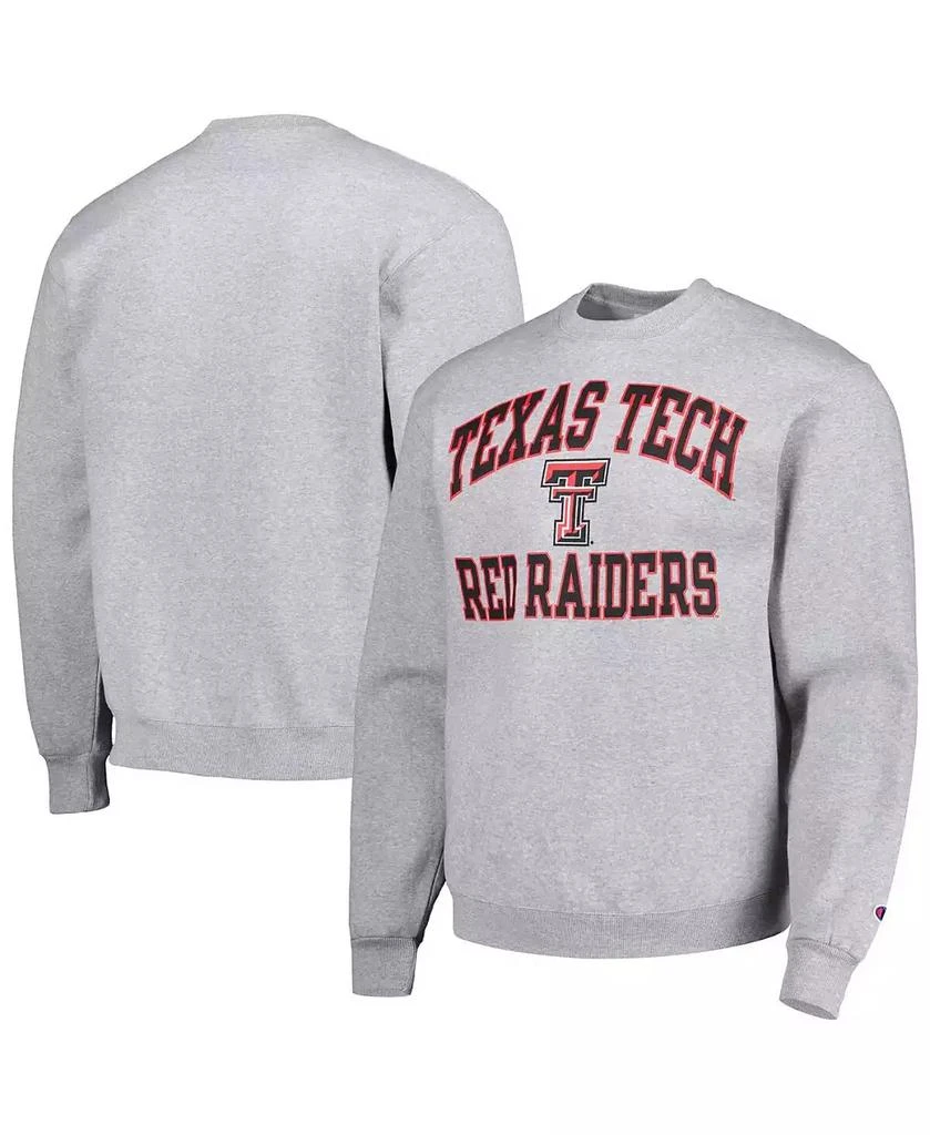 商品CHAMPION|Men's Heather Gray Texas Tech Red Raiders High Motor Pullover Sweatshirt,价格¥310,第1张图片