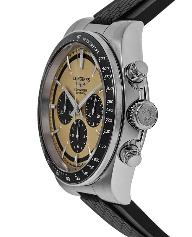 商品Longines|Longines Conquest Automatic Chronograph Brown Dial Black Rubber Strap Men's Watch L3.835.4.32.9,价格¥24120,第3张图片详细描述