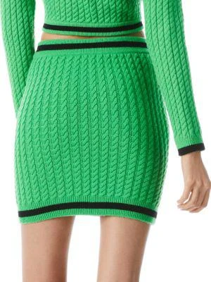 商品Alice + Olivia|Ingrid Cable Knit Wool Blend Mini Skirt,价格¥516,第2张图片详细描述