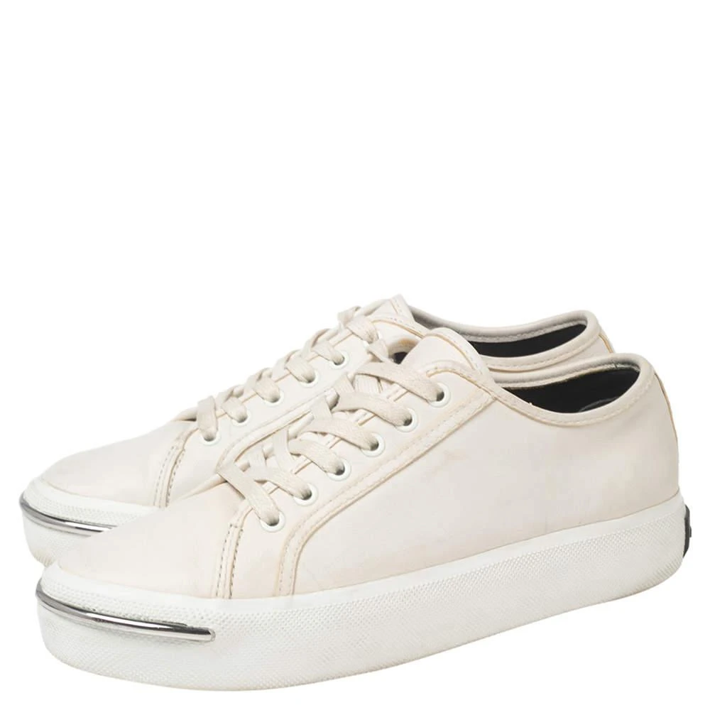 商品[二手商品] Alexander Wang|Alexander Wang White Leather Lace Up Sneakers Size 37,价格¥799,第4张图片详细描述