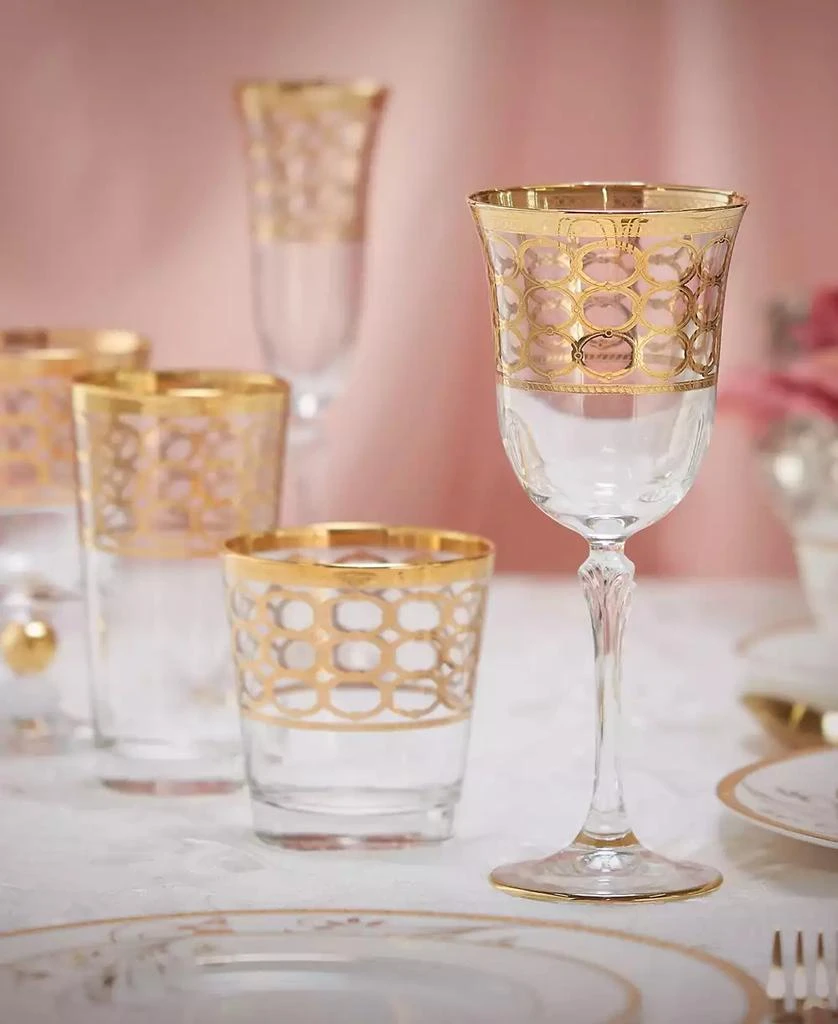 商品Lorren Home Trends|4 Piece Infinity Gold Ring White Wine Goblet Set,价格¥972,第3张图片详细描述