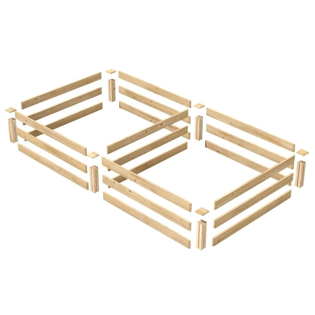 商品QuikFurn|Cedar 4ft x 8ft x 10.5in Raised Garden Bed - Made in USA,价格¥2505,第3张图片详细描述