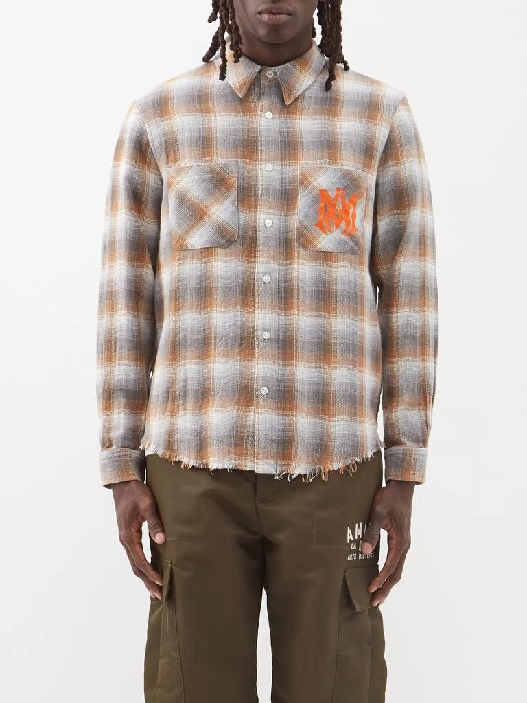 商品AMIRI|Logo-print check cotton shirt,价格¥3741,第1张图片