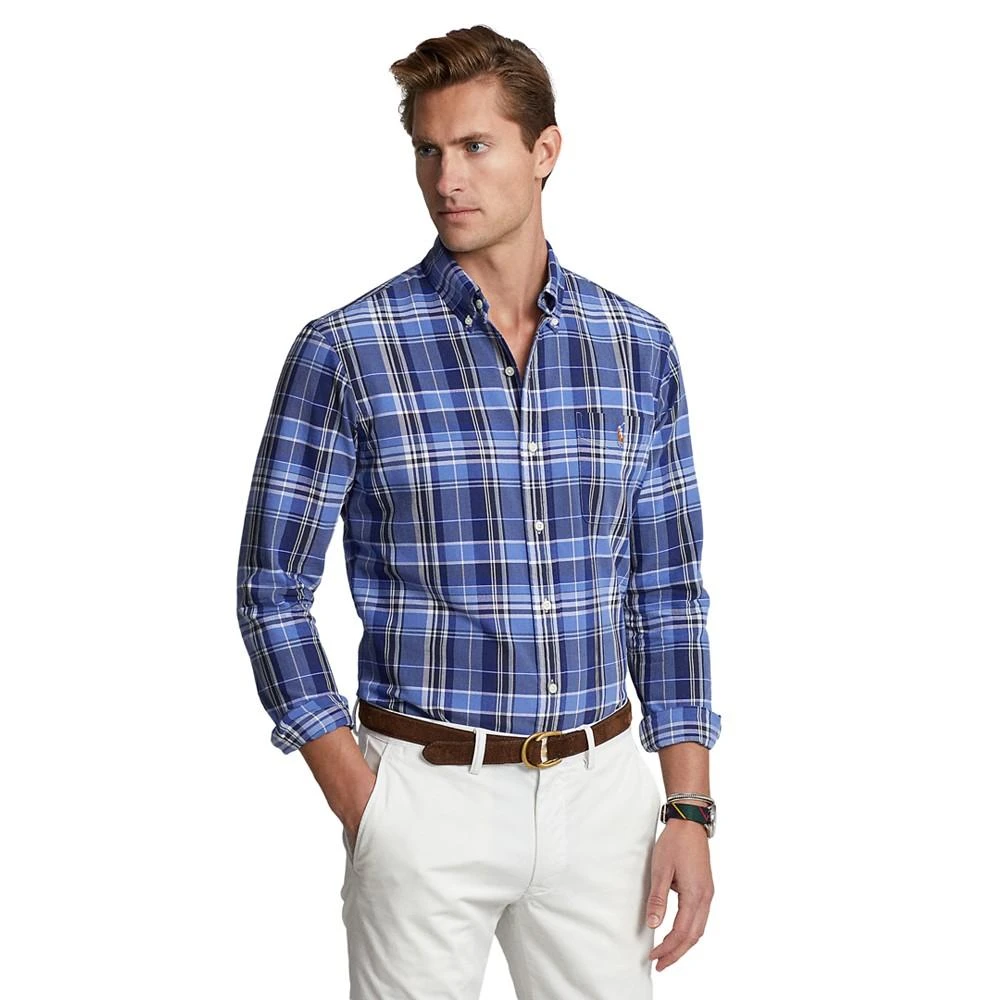 商品Ralph Lauren|Men's Classic-Fit Plaid Oxford Shirt,价格¥375,第1张图片