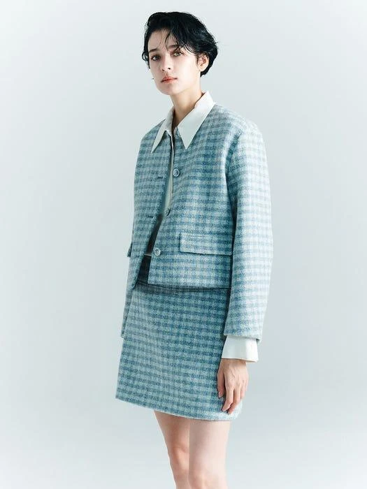 商品FRONTROW|[Tweed] Checked Tweed Mini Skirt,价格¥1230,第2张图片详细描述