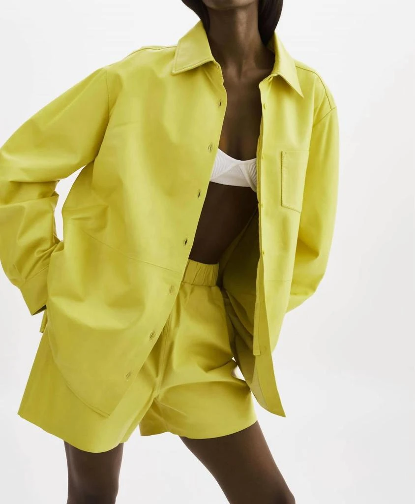 商品LaMarque|Estelle Leather Oversized Shirt In Dopamine Yellow,价格¥2062,第1张图片