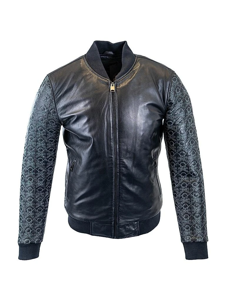 商品Maceoo|Leather Sleeve Mini Skull Jacket,价格¥4430,第1张图片