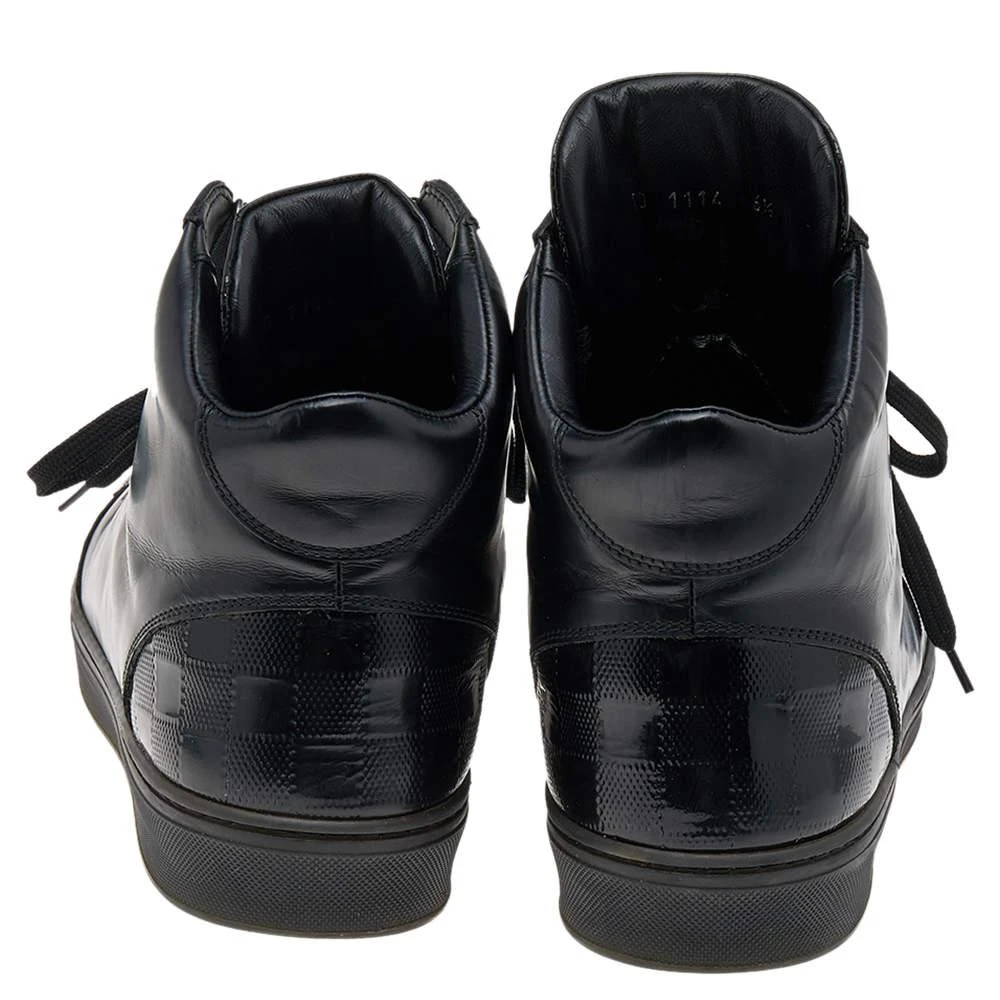 商品[�二手商品] Louis Vuitton|Louis Vuitton Black Leather And Damier Patent Leather High Top Sneakers Size 40.5,价格¥2721,第5张图片详细描述