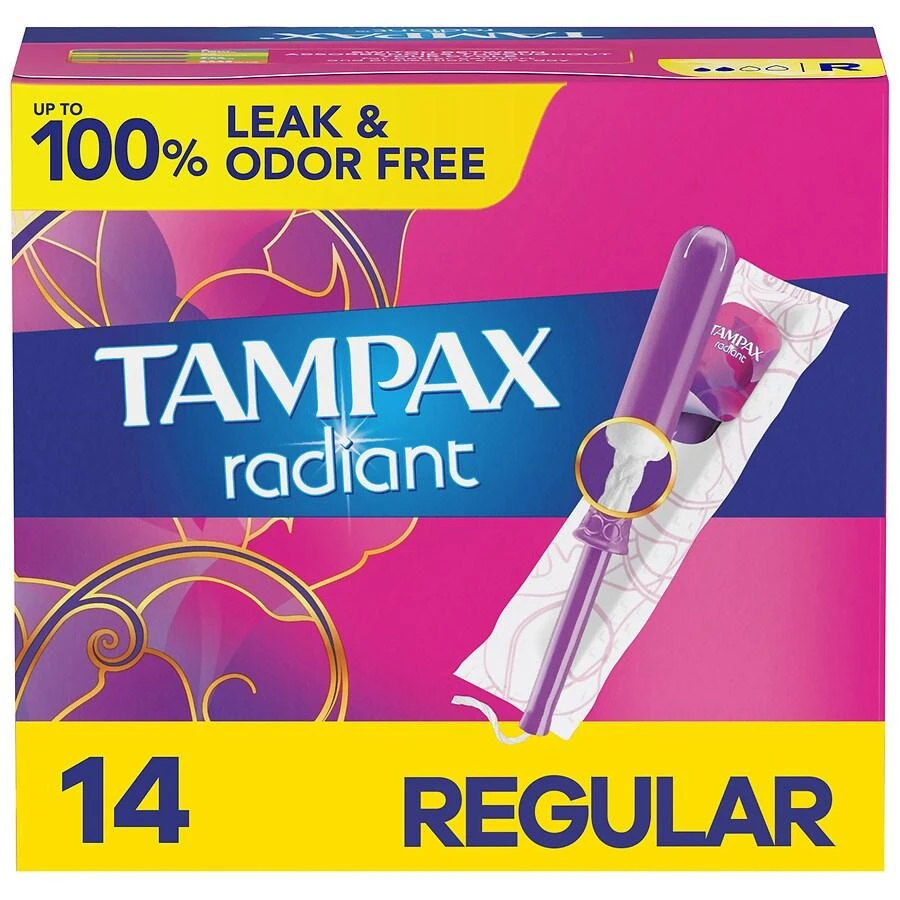 商品Tampax|Tampons with BPA-Free Plastic Applicator and LeakGuard Braid No scent,价格¥59,第1张图片