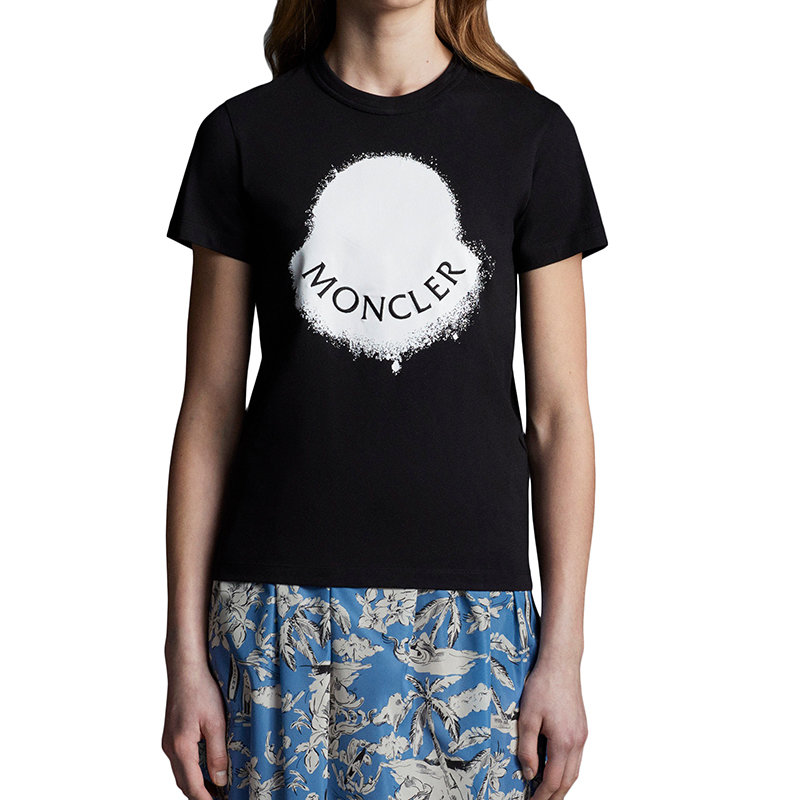 【预售3-7天】Moncler/蒙克莱 22年秋冬新款 女士黑色纯棉徽标图案印纹短袖T恤H10938C00014829HP999商品第3张图片规格展示