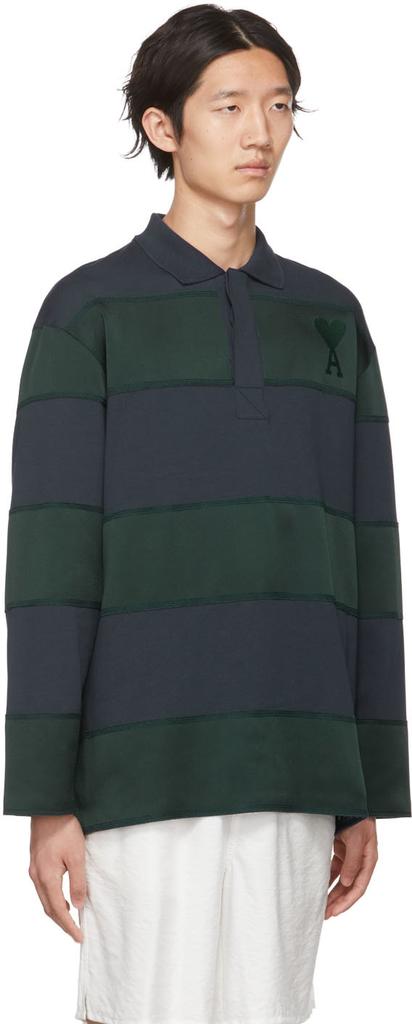 SSENSE Exclusive Navy & Green Ami De Cœur Polo商品第2张图片规格展示