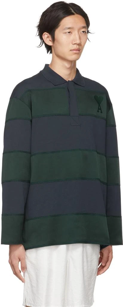 商品AMI|SSENSE Exclusive Navy & Green Ami De Cœur Polo,价格¥2084,第2张图片详细描述