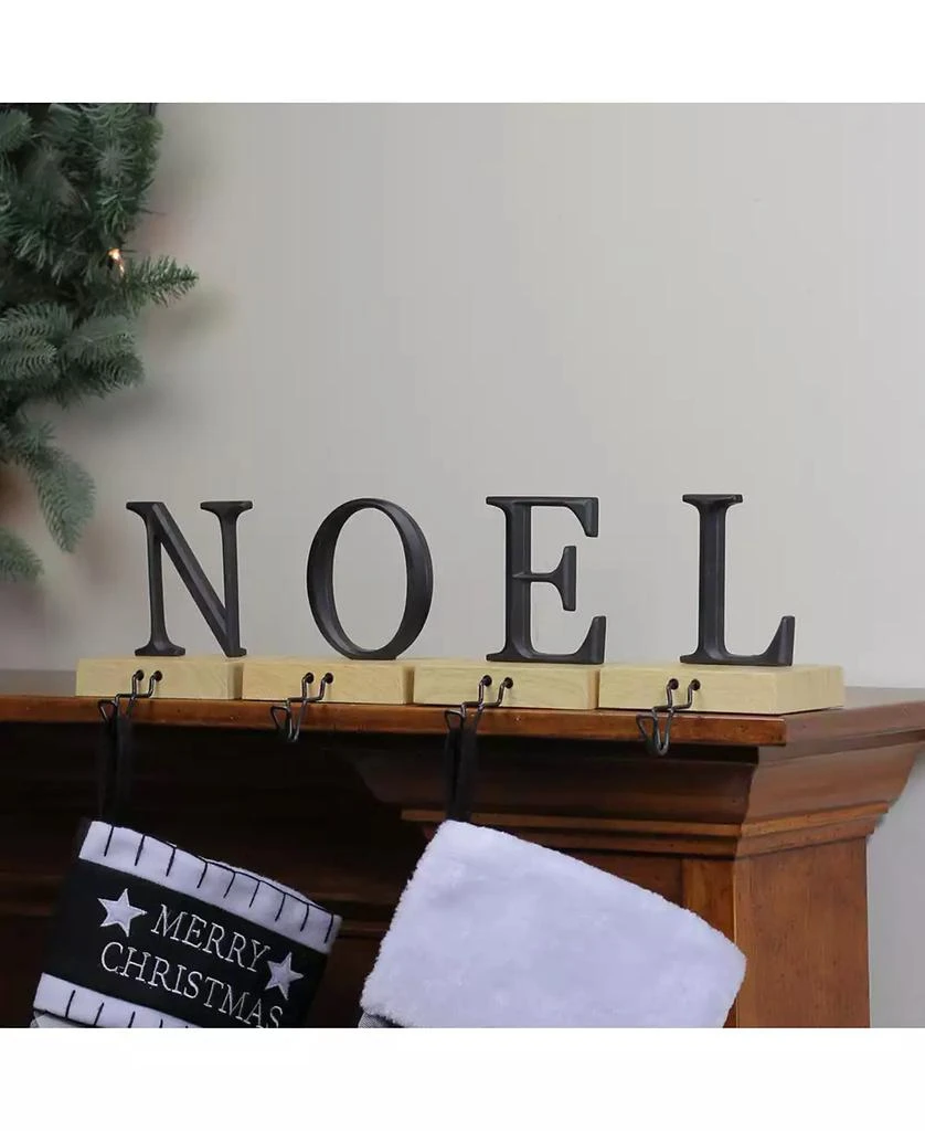 商品Northlight|Set of 4 Metal and Wood NOEL Christmas Stocking Holder,价格¥987,第2张图片详细描述