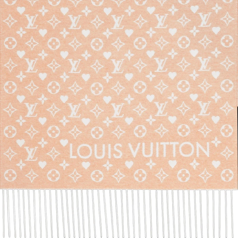 商品Louis Vuitton|预订款2-3周LouisVuitton/路易威登GAMEON系列女士沙丘米色羊绒字母印花围巾M76900,价格¥6551,第4张图片详细描述