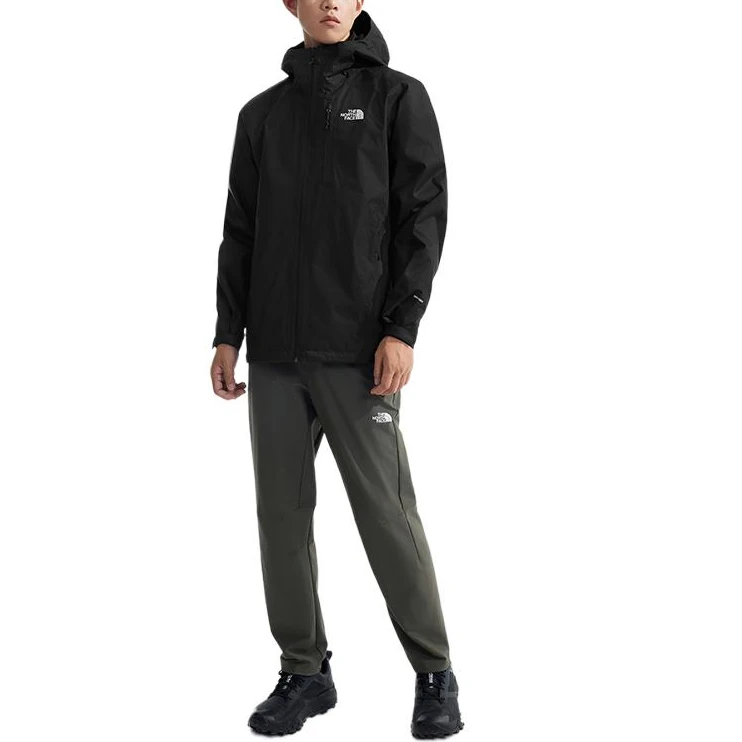 商品[国内直发] The North Face|北面  城市户外系列 纯色连帽长袖  徒步都市生活/旅游/通勤 防水防风冲锋衣 男款 宇宙黑,价格¥1574,第4张图片详细描述