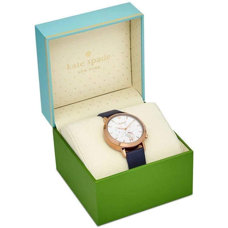 商品Kate Spade|Women's Metro Grand Navy Leather Strap Hybrid Smart Watch 39mm KST23105,价格¥1403,第4张图片详细描述