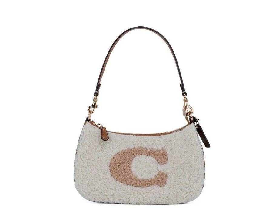 商品Coach|COACH Teri Small Shearling Fur Leather Logo Motif Shoulder Handbag Purse,价格¥2849,第1张图片