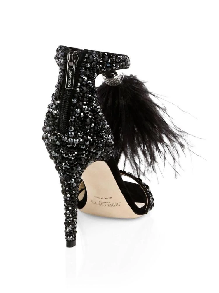 商品Jimmy Choo|Jimmy Choo - Viola Feather-Tassel Crystal-Embellished Suede Sandals,价格¥4260,第3张图片详细描述