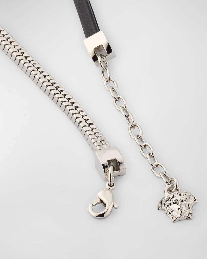 商品Versace|Men's Metal and Leather Chain Necklace,价格¥4553,第4张图片详细描述