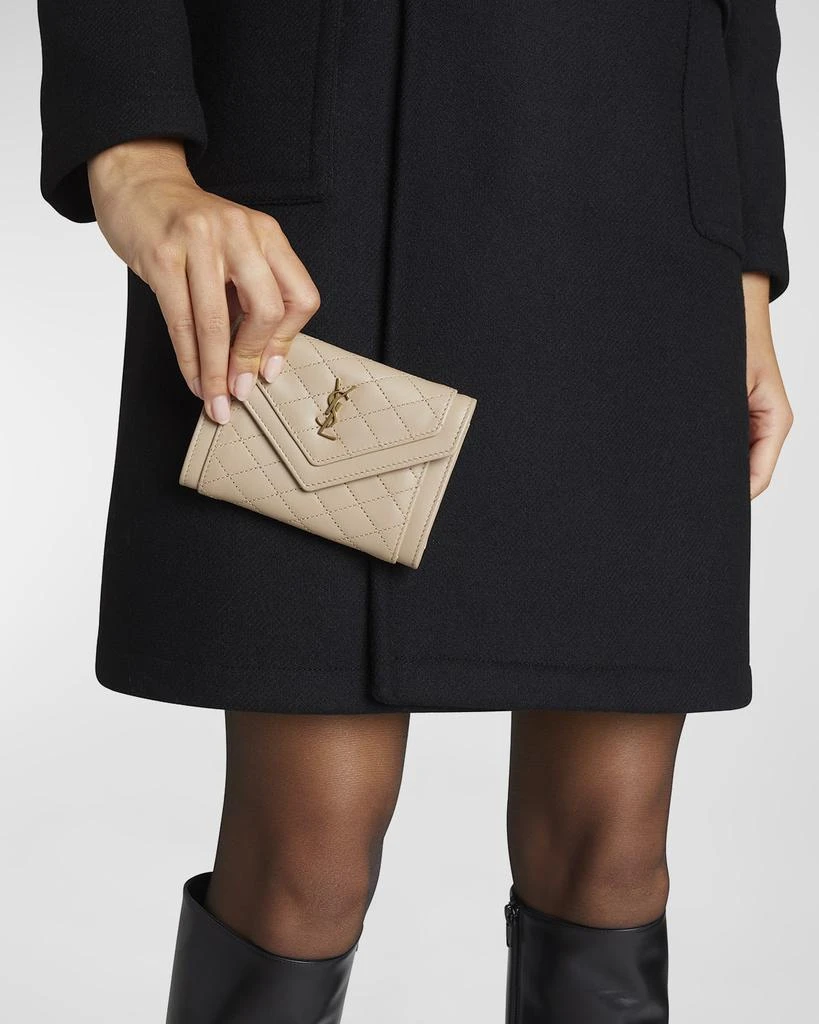 商品Yves Saint Laurent|Gaby Small YSL Flap Envelope Wallet in Quilted Smooth Leather,价格¥4817,第2张图片详细描述