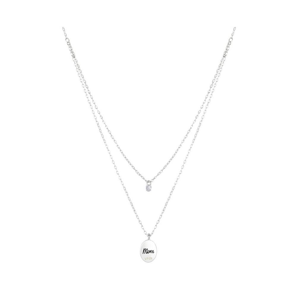 商品Unwritten|14K Gold Flash-Plated "Mom" Heart Layered Pendant Necklace,价格¥144,第4张图片详细描述