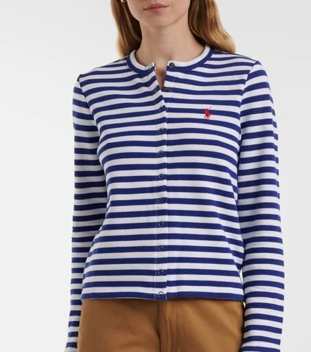 Striped cotton-blend terry cardigan 商品