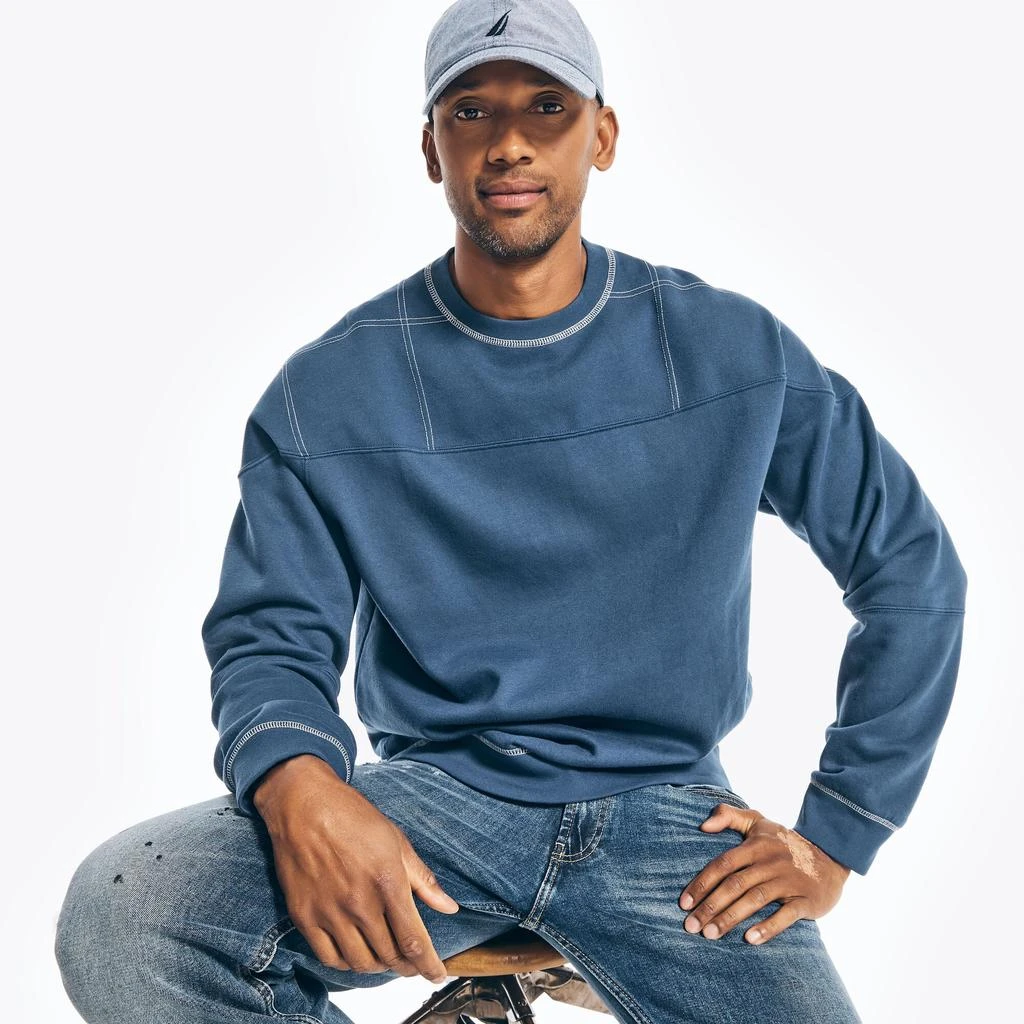 商品Nautica|Nautica Mens Nautica Jeans Co. Sustainably Crafted Crewneck Sweatshirt,价格¥150,第1张图片