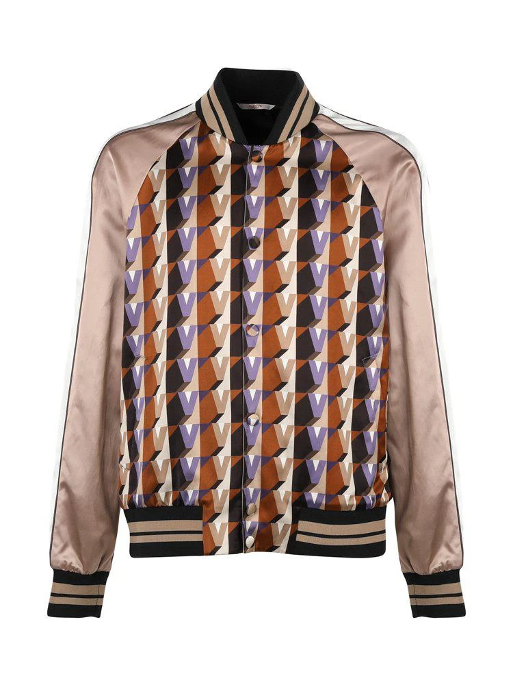 商品Valentino|Valentino	Geometric Printed Long-Sleeved Bomber Jacket,价格¥12989,第1张图片