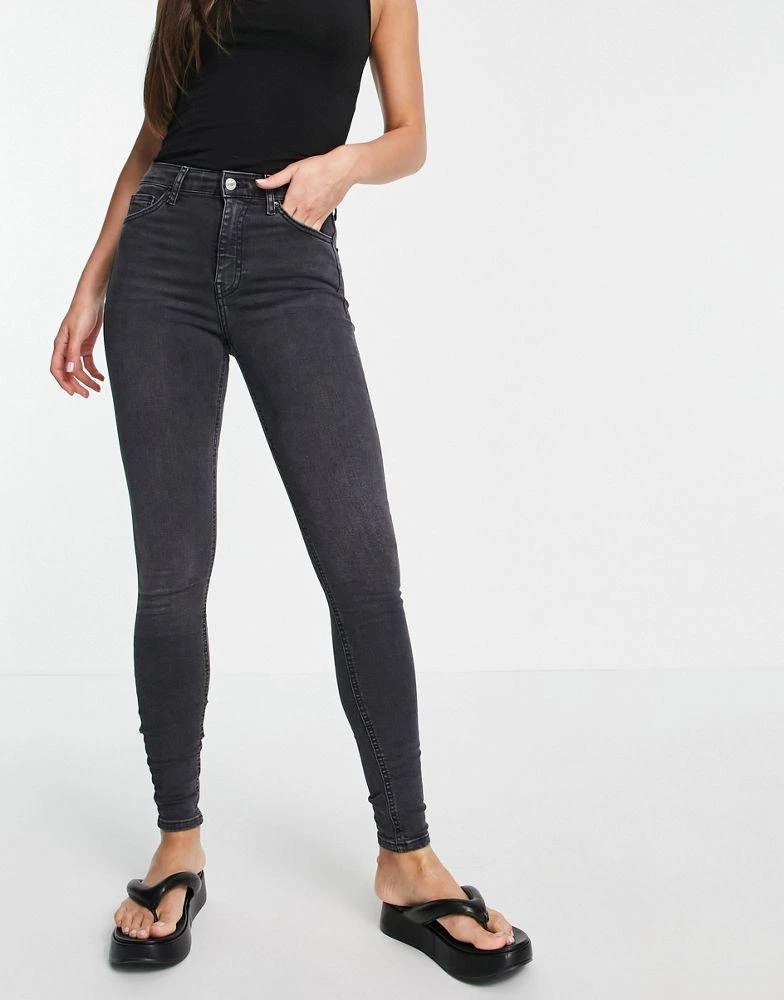 商品Topshop|Topshop Tall Jamie jean in washed black,价格¥270,第4张图片详细描述