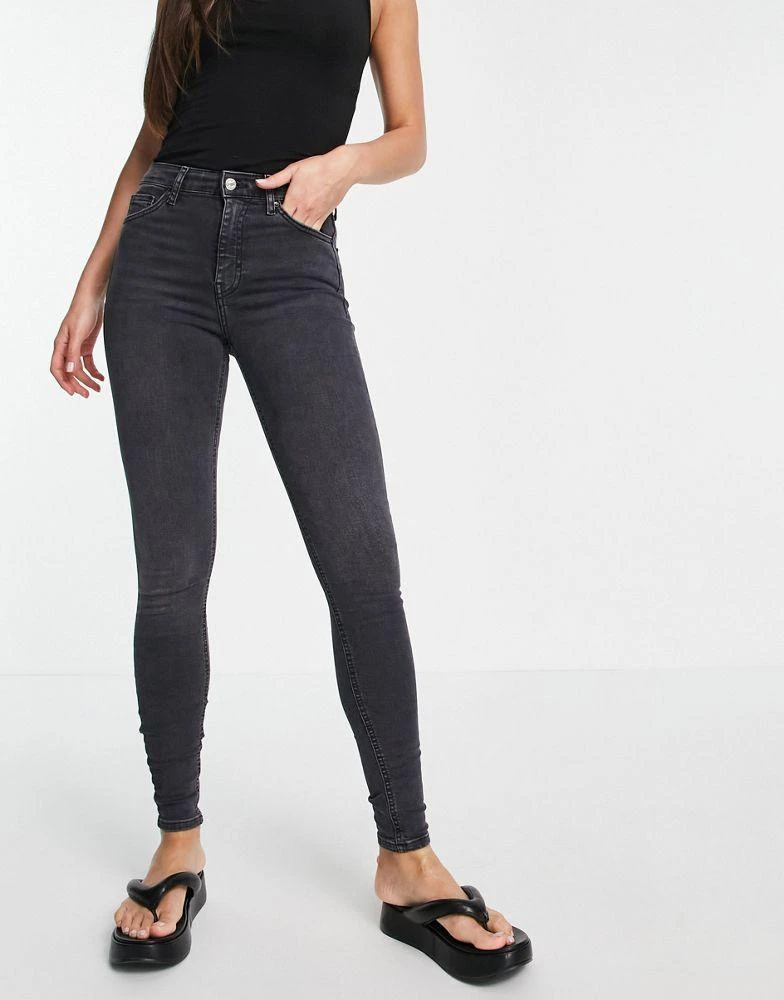 商品Topshop|Topshop Tall Jamie jeans in washed black,价格¥276,第4张图片详细描述