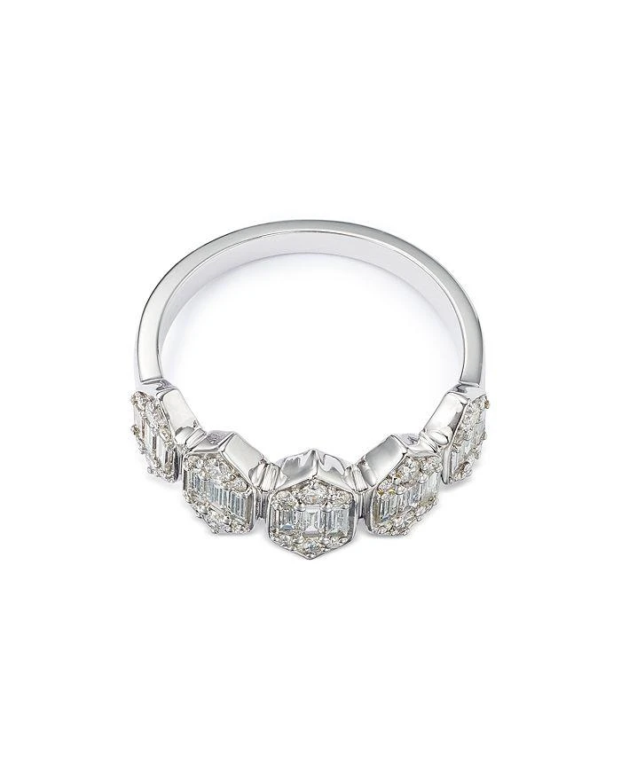 商品Bloomingdale's|Diamond Baguette & Round Cluster Band in 14K White Gold, 0.77 ct. t.w. - Exclusive ,价格¥43283,第3张图片详细描述