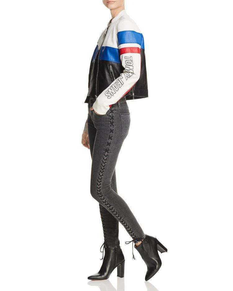 商品Tommy Jeans|Color-Block Faux Leather Racing Biker Jacket - 100% Exclusive ,价格¥2213,第4张图片详细描述