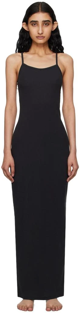 商品SKIMS|Black Cotton Rib Long Cami Maxi Dress,价格¥218,第1张图片