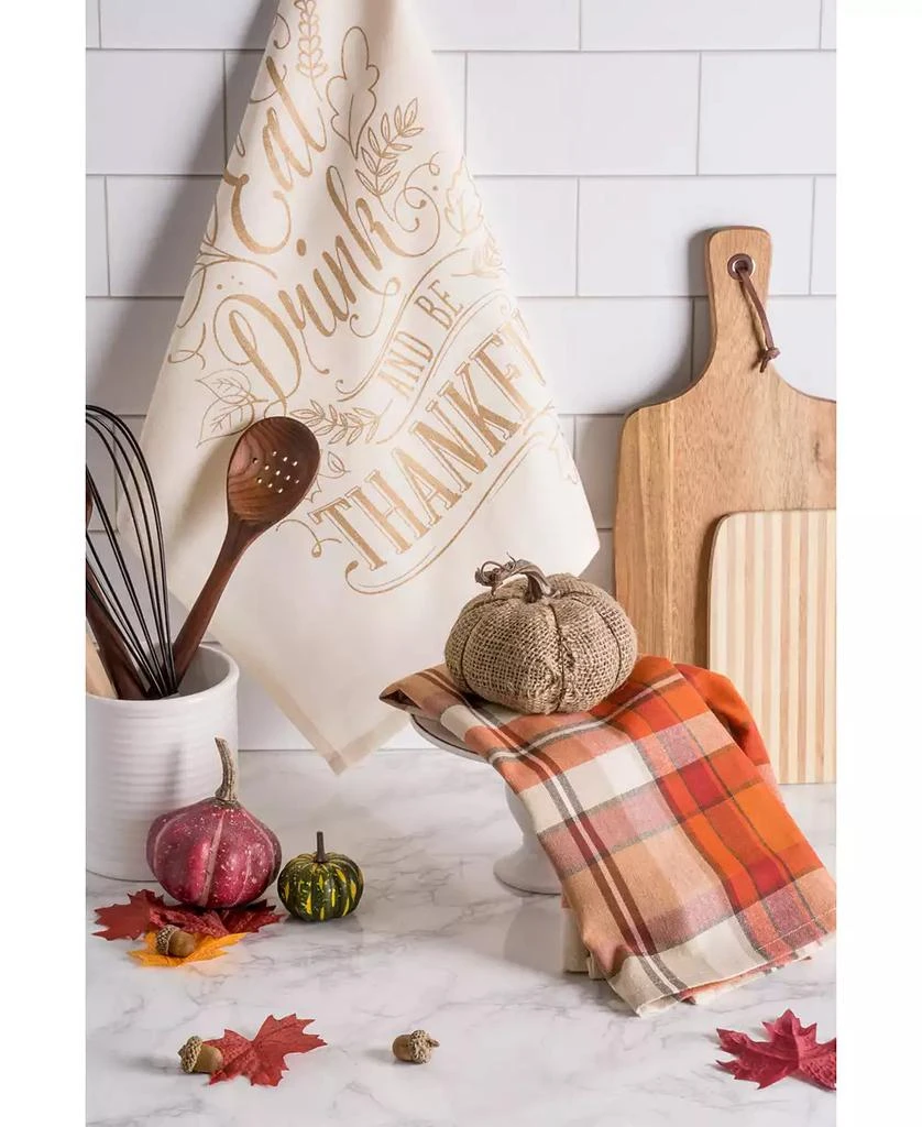 Assorted Check Fall Be Thankful Printed Dishtowel Set 商品