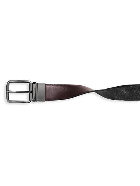 Harness Buckle Cut-To-Size Reversible Leather Belt商品第2张图片规格展示