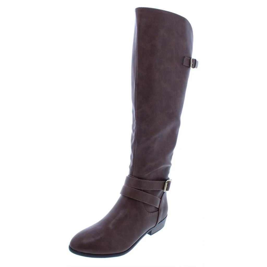 商品Material Girl|Material Girl Womens Carleigh Faux Leather Knee-Length Riding Boots,价格¥138,第2张图片详细描述