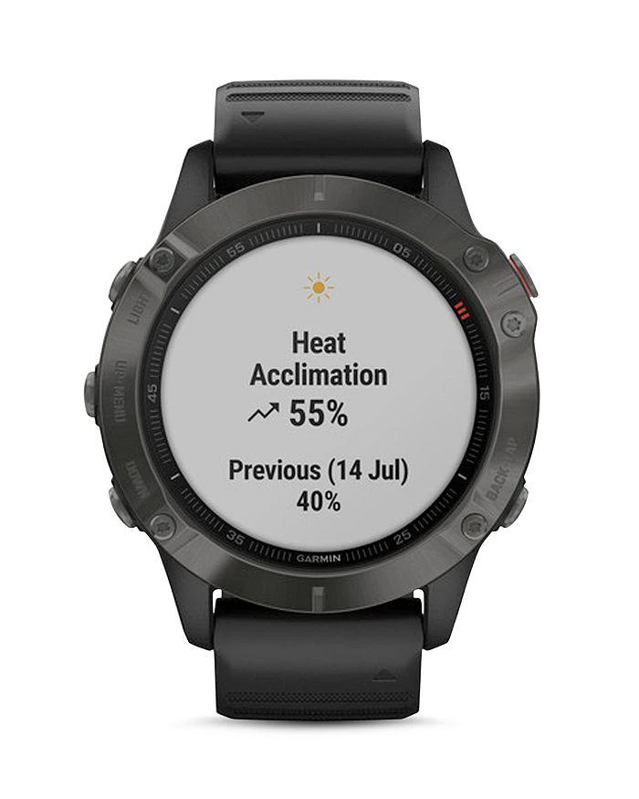 Fenix 6 Silicone Strap Carbon Gray DLC Black Band Smartwatch, 47mm 商品