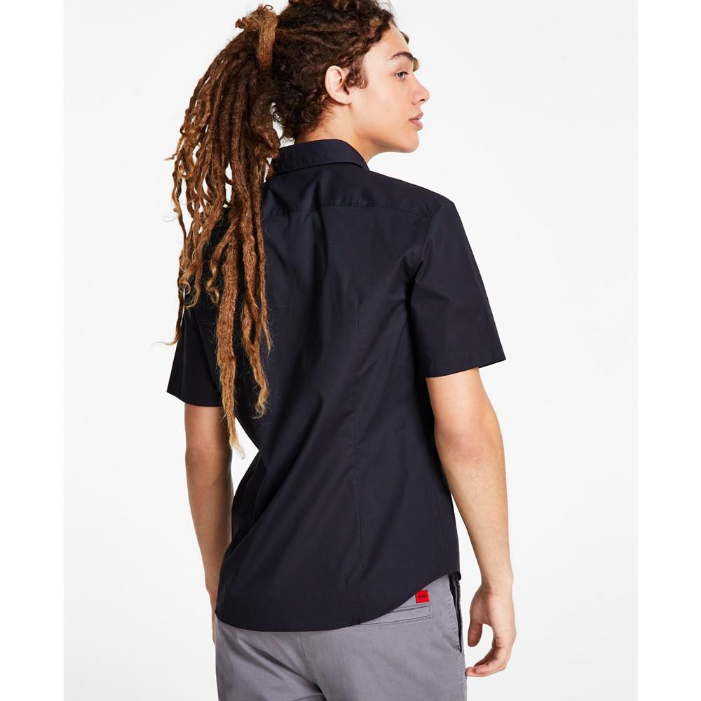 商品Hugo Boss|Men's Slim-Fit Kent Collar Woven Short-Sleeve Shirt,价格¥385,第4张图片详细描述
