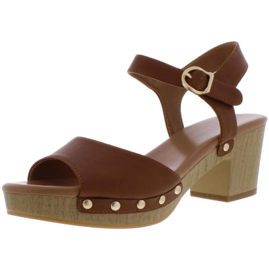 商品Style & Co|Style & Co. Womens Anddreas Faux Leather Clog Heel Sandals,价格¥69,第2张图片详细描述
