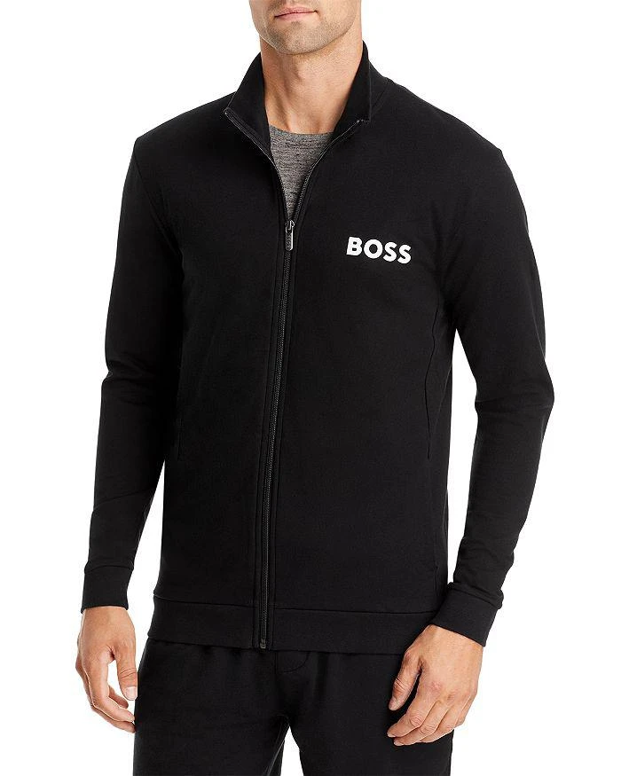 商品Hugo Boss|Ease Cotton Logo Print Full Zip Jacket,价格¥735,第2张图片详细描述